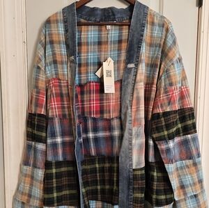 Plaid Patchwork Women Top